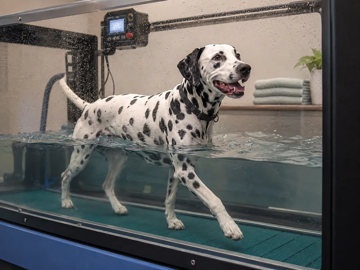 Dog hydrotherapy after ACL surgery recovery